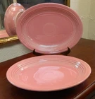 Vintage Set Of 2 Fiestaware Rose Pink Oval Serving Platters Fiesta HLC 11 1/2”