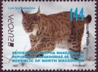 NORTH MACEDONIA 2021 - EUROPA CEPT ENDANGERED NATIONAL WILDLIFE LYNX MNH
