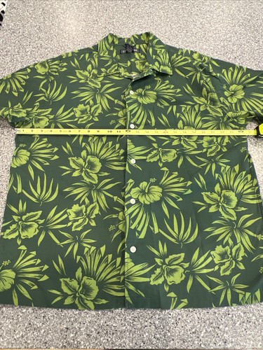 Vintage Structure Hawaiian Tropical Button Down Shirt Mens Large Green VTG 90s - Picture 5 of 6
