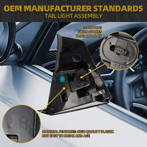 3Pin Passenger Side Rear Tail Light Compatible with 2017-2023 Tesla Model 3 Oute - Picture 7 of 7