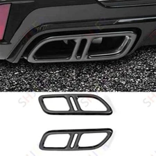 Rear Tail Exhaust Muffler Tip Pipe Frame Trim For Cadillac CT4 20-23 Black Steel
