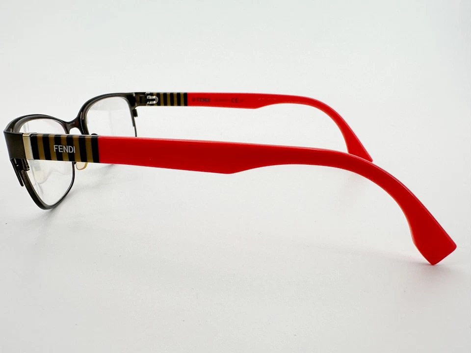 Fendi FF 0033 Eyeglasses FRAMES EQP Orange 53[]17-140 Brown Stripe J377 - Image 3 of 4