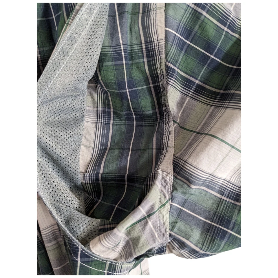 Camisa Western Wolverine Verde a Cuadros Grande Manga Corta Azul Foto 4 de 4