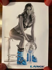 Lange Ski Boots Poster Girl Skiing Sexy Pin Up Poster Blue Boots