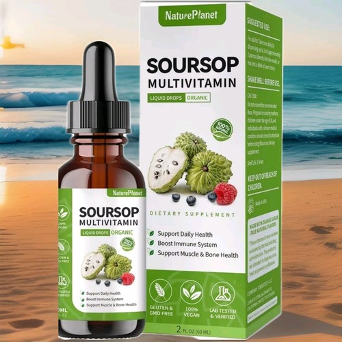 Soursop Multivitamin Liquid Tropfen, Bitterflüssigkeit, Bio Soursop Blattextrakt
