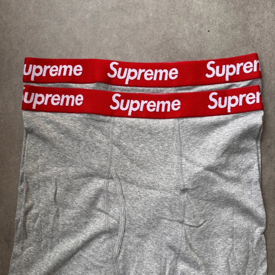 Supreme Boxer Shorts Gris Hombre Calzoncillos Streetwear Pack de 2 S M L XL... - Imagen 4 de 4