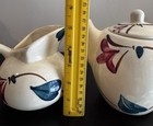 MCM Puritan Slipware Pottery Teapot & Small Pitcher Crazing Cottage Core VTG — photo 6