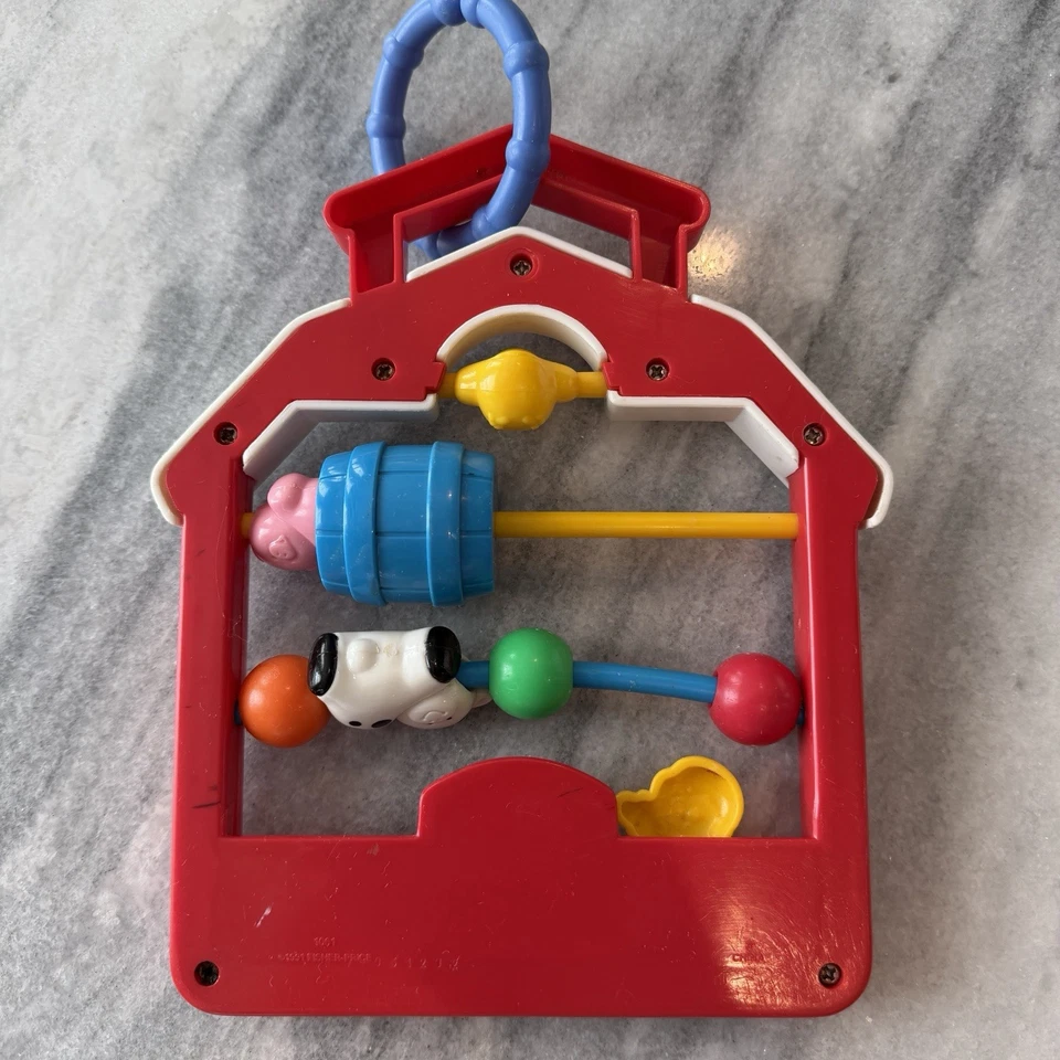 DE COLECCIÓN 1991 FISHER PRICE BEBÉ SONAJERO JUGUETE DE DESARROLLO ANIMALES DE GRANJA GRANERO APRENDER Foto 4 de 4