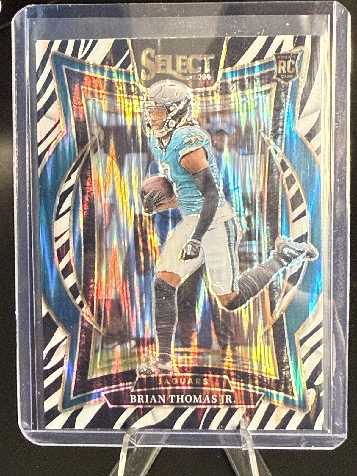 2024 Panini Select - Concourse Brian Thomas Jr. #91 Zebra Shock Prizm (RC)
