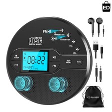 Advanced Bluetooth CD Player with Rechargeable Battery and LCD Display   Black