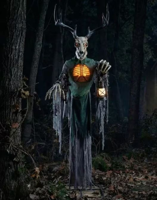 8 FT 2" ANIMATED SKELETON FOREST CREATURE HALLOWEEN ANIMATRONIC PROP