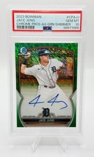 2023 Bowman - Jace Jung - Chrome Prospect Green Shimmer Autograph PSA 10 (AU)