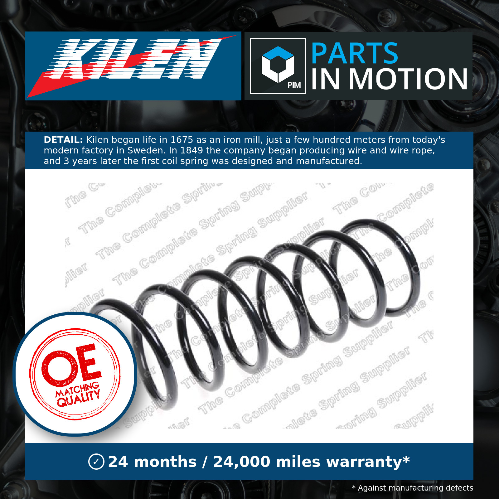 Coil Spring fits CHEVROLET KALOS T200, T25 1.4 Rear 2003 on Suspension Kilen New
