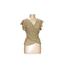 Max Studio Floral Blouse in Yellow - Women's Size S