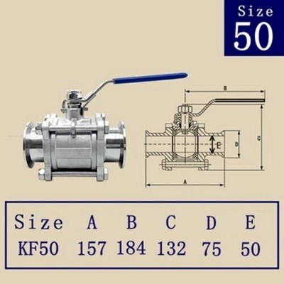 304 Stainless Steel Manual Ball Valve KF 16 25 40 50 High Vacuum Ball Valve 1PC