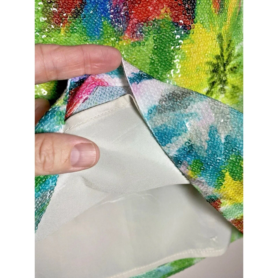 Cluny блестки мини женщин размер 4 цветочный цветочный юбка стороны молнии с подкладкой резинке - Изображение 3 из 4