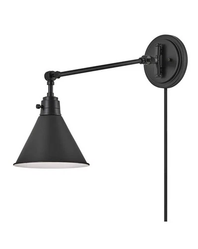 Hinkley Sconce Arti Medium Swing Arm Single Light Sconce 7" Black - Picture 6 of 10