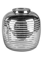 "Glas Vase \"Stripes\" Silber Ø 15Cm, H: 15Cm"