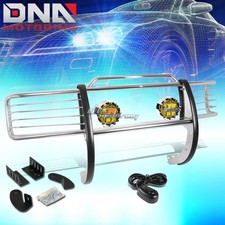 Chrome Brush Grill Guardround Amber Fog Light Fit 88-99 Ck C10 Suburban Tahoe