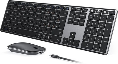 seenda SKM64 3 Bluetooth Tastatur Maus Set Wiederaufladbar USB