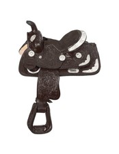 Tough 1 Western Saddle Miniature Western Carved Show 8" Dark Oil KS648