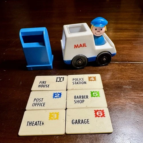 Vintage Little People #997 Village Letters All 6+ Truck/mailbox/wood Mail lady