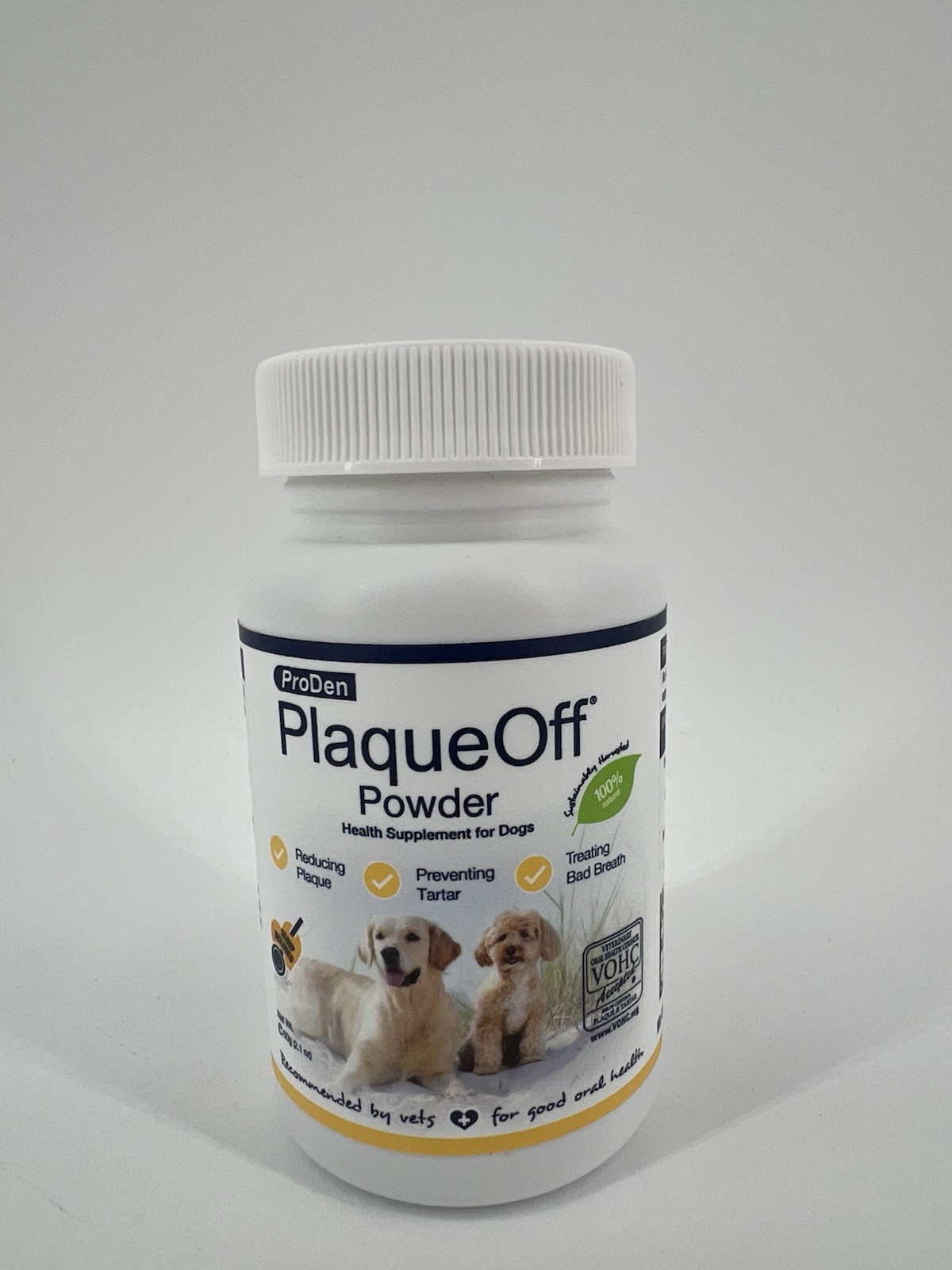 ProDen PlaqueOff Powder for Pets Cat & Dog Breath Freshener 2.1 oz (60 g) 06-29