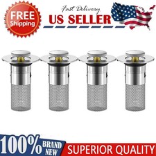 4 Pack Pop-Up Basin Drain with 304 Stainless Steel Strainer Filter
