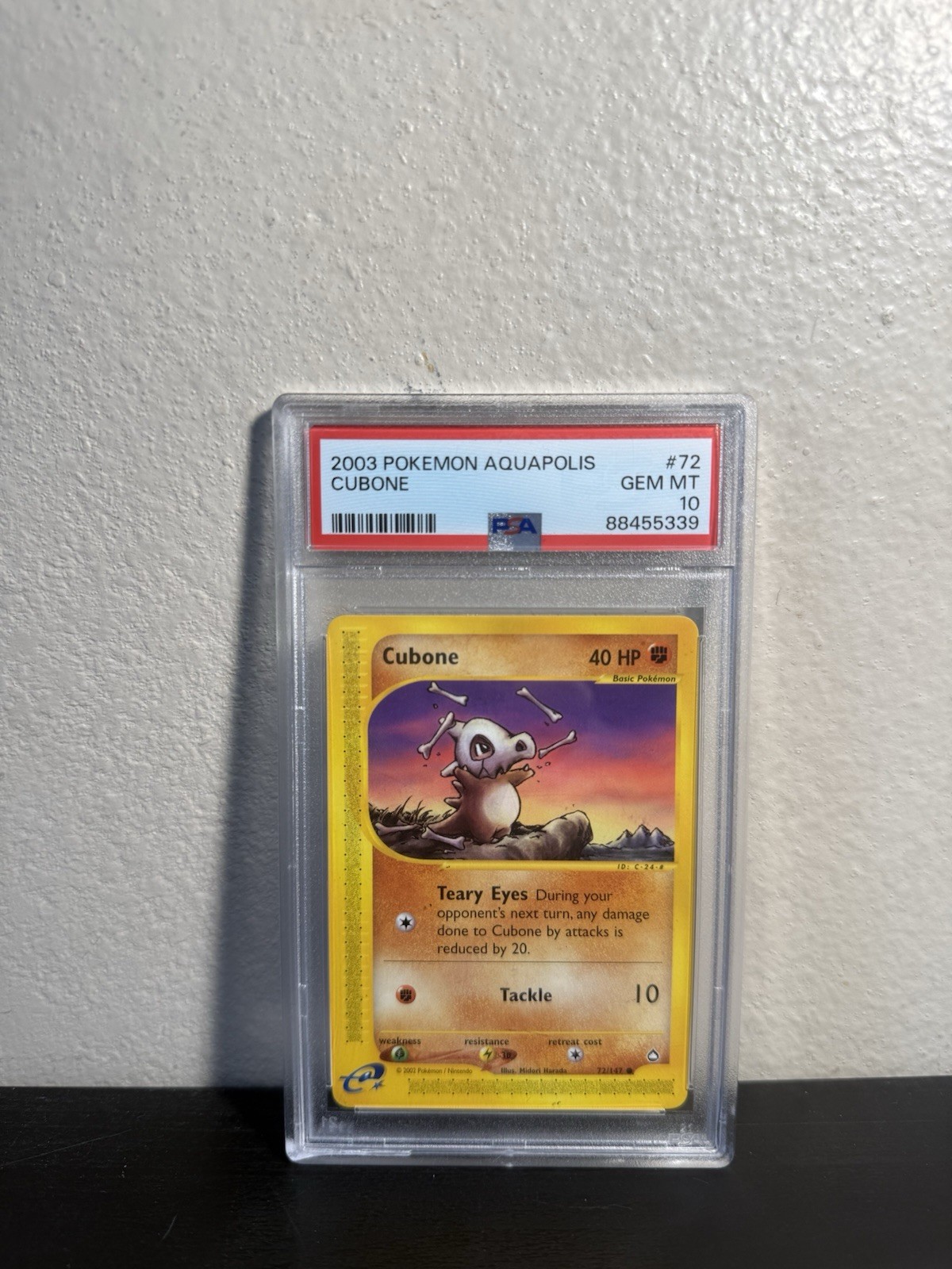 Pokemon 2003 Aquapolis Cubone #72 PSA 10 Pop 52