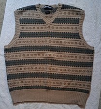 Polo Golf Ralph Lauren Mens XL Sweater Vest Fair Isle Lambswool Wool Vintage