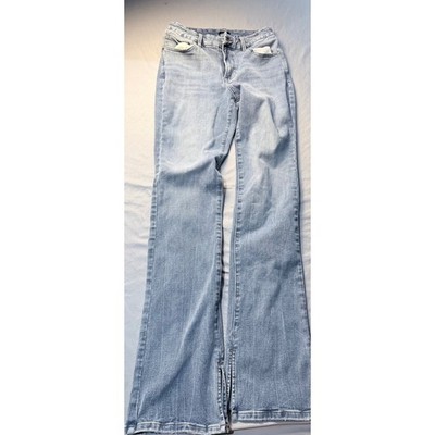 Express Skyscraper Mid Rise Ultra Hyper Stretch Flare Jeans Light Wash