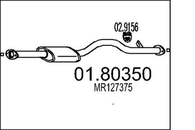 MTS Mittelschalldämpfer 01.80350 für L200 MITSUBISHI 4WD K74T