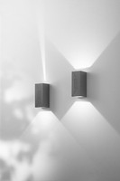 LED Wandleuchte Dunkelgrau Glas Aluminium IP65 H:15 Cm 3000 K Up Down Garten