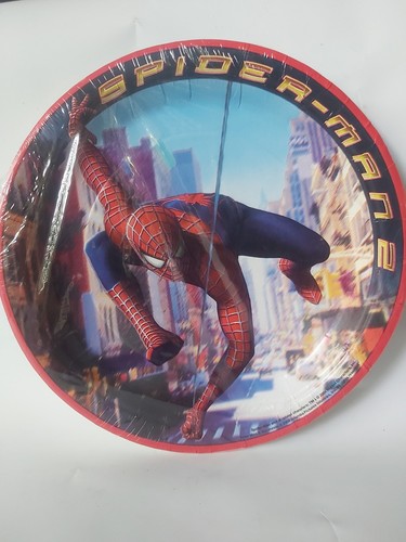 8 Spiderman 2 platos de papel y 16 servilletas 2004. Nuevo en paquete - Imagen 2 de 5