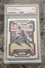 JUSTIN SHORTER 2023 Panini Prizm Silver #310 Rookie RC Buffalo Bills PSA 9