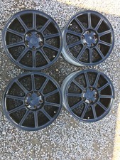 Set of 4 Gloss Black Genuine Enkei STi Subaru Impreza Wheels 17x8