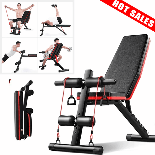 Adjustable Sit Up Weight Bench Foldable Strength Training Flat InclineDecline UK