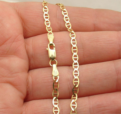 Solid Mariner Anchor  Link Chain Bracelet Real 10K Yellow Gold ALL SIZES
