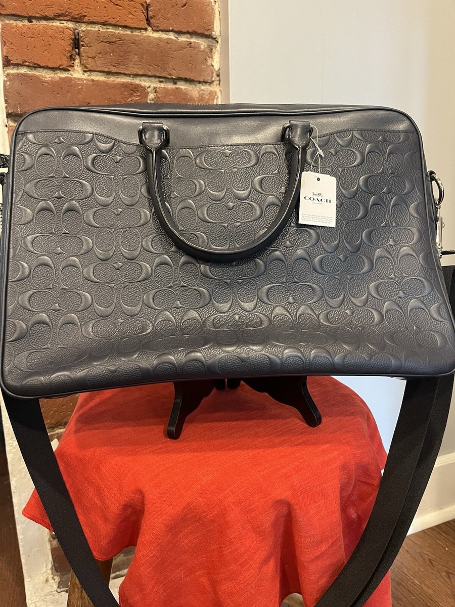 Coach Beckett Slim Brief Laptop Carrier Signature Crossgrain