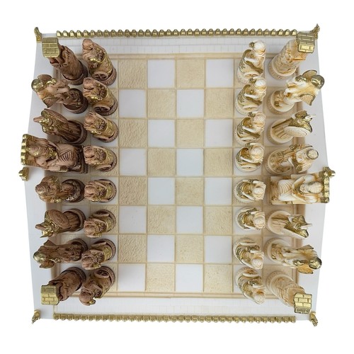Chess Set Board Parthenon Temple & 32 Pieces Greek Roman Gods - Picture 8 of 9