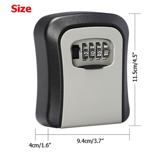 Digit Combination Key Lock Box Wall Mount Safe Security Storage Case Organizer - Picture 6 of 12