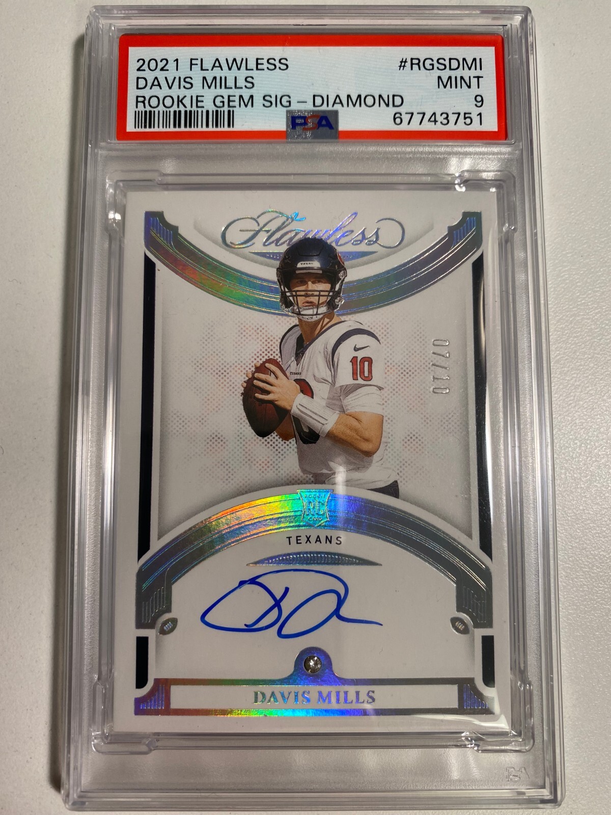 Davis Mills Panini Flawless Rookie Gems Signatures #RGSDMI Diamond