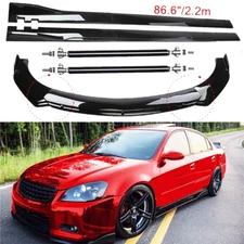 For Nissan Altima SE Front Bumper Lip Splitter Spoiler Side Skirts Glossy Black