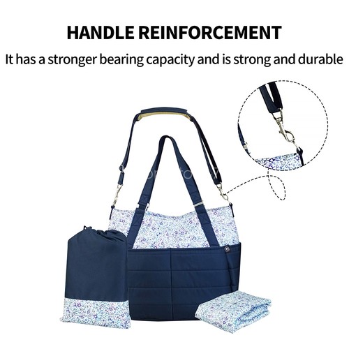 3Pcs Mummy Handbag Set Travel Maternity Baby Nappy Diaper Changing Shoulder Bag - Picture 7 of 12