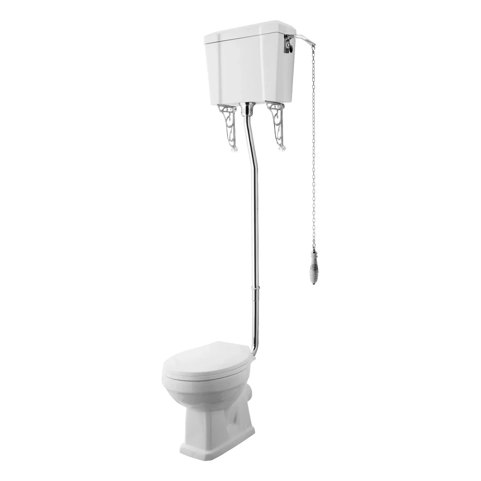 Carlton Traditional Victorian Style High Level Toilet WC Pan & Cistern Chain