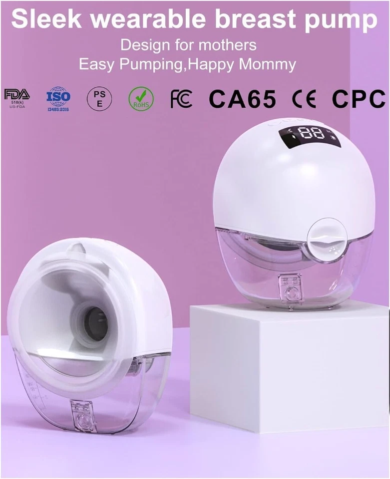 Wearable Hands-Free Electric Breast Pump Portable Quiet Comfortable Travel - Image 3 of 4