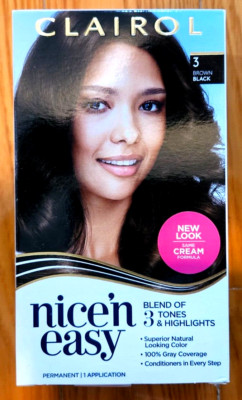 CLAIROL NICE N EASY 3 BROWN BLACK PERMANENT HAIR COLOR