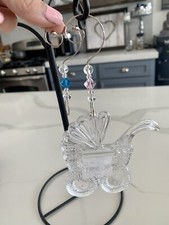 2012 Waterford BABY'S FIRST CHRISTMAS Ornament w/Pink  Blue Enhancers FREE SHIP