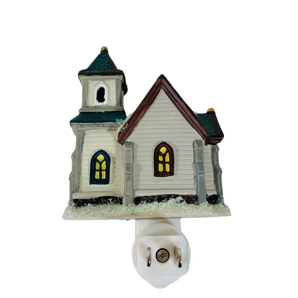 St Nicholas Square Christmas Church Night Light 6.25" Ceramic Religious - Image 4 of 4