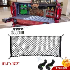 2 Layers Stretchable Cargo Net Tailgate Grocery Bag For GMC Canyon Sierra Trucks